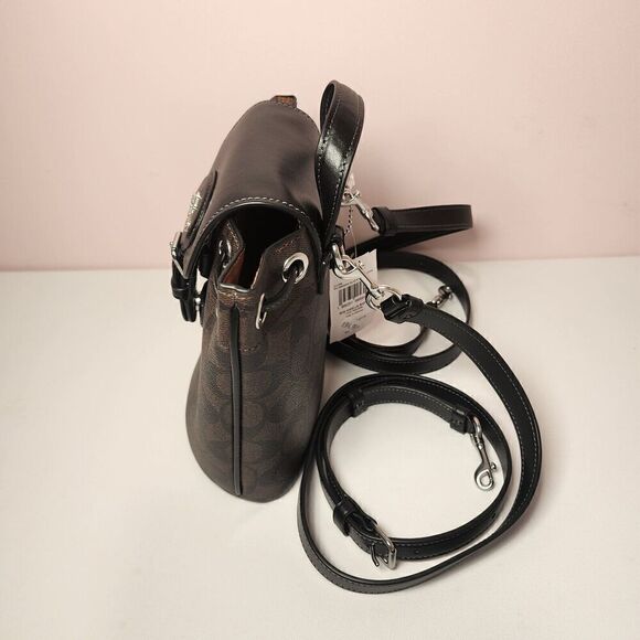 NWT Coach CL458 Amelia Backpack Signature Canvas & Leather Brown - Picture 4 of 6